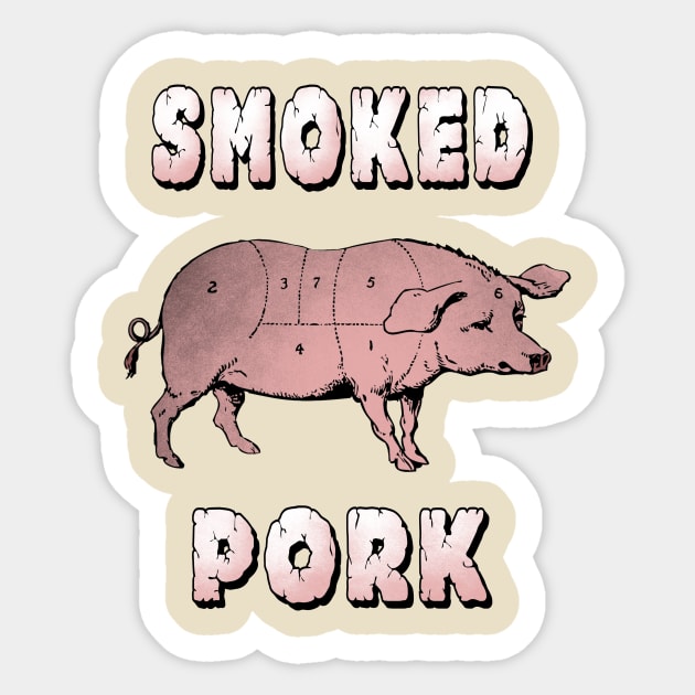 Smoked Pork BBQ T shirt Vintage Design Sticker by Jakavonis